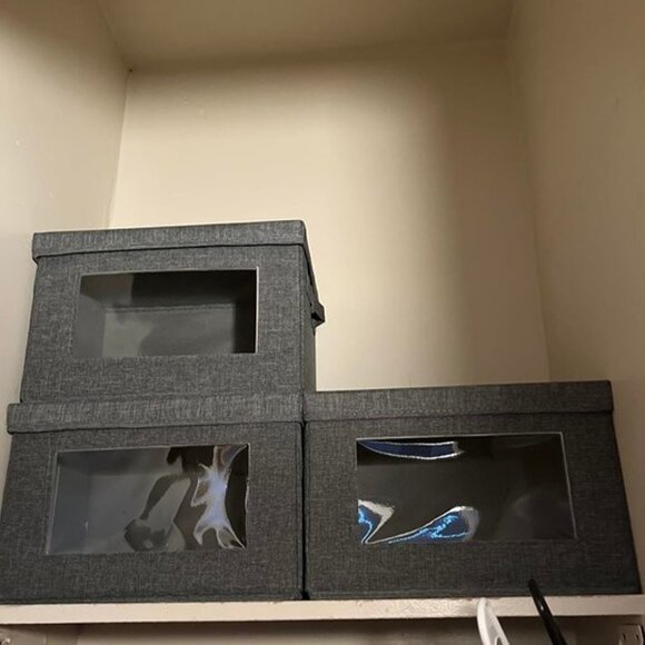 NEW 3 Pack Storage Bins with Lids, Fabric Foldable Storage Bins with Soft Cord - Picture 7 of 8